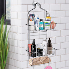 Load image into Gallery viewer, PLUMBOSS Hanging Shower Caddy Organizer Basket with Hooks - Keeping Shower Essentials Neat &amp; Accessible
