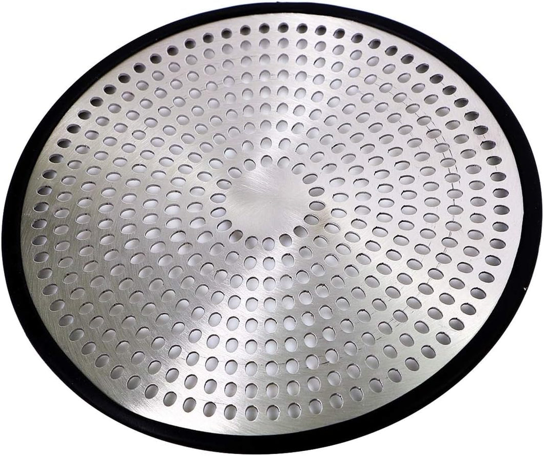 PlumBoss E1030 Shower Hair Catcher Strainer Stall Drain Protector Stainless Steel & Silicone Bathtub Cover, Brushed Nickle