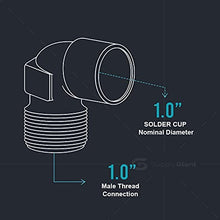 Load image into Gallery viewer, Supply Giant DNOM0001 1" Nominal Diameter Lead Free Cast Brass 90 Degree Elbow with Sweat Socket and Male Threaded Connect