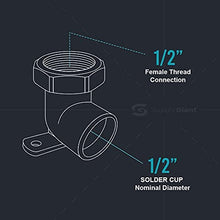 Load image into Gallery viewer, Supply Giant DGEM0012 1/2" Nominal Diameter Lead Free Cast Brass 90 Degrees Elbow with Sweat Socket and Female Threaded Connect