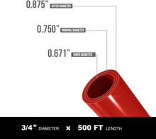 Load image into Gallery viewer, Supply Giant QGS-S34500 PEX Tubing, Oxygen Barrier for Hydronic Radiant Floor Heating Systems 3/4 in. x 500 Feet, RED, 3/4 Inch
