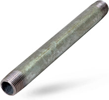 Load image into Gallery viewer, SUPPLY GIANT OQHM1012 12" Long Galvanized Steel Nipple Pipe Fitting with 1" Nominal Size Diameter, 1" x 12"