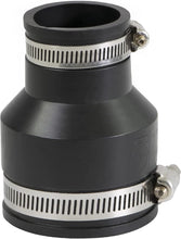 Load image into Gallery viewer, Supply Giant 6I55 Flexible Pvc Reducing Coupling with Stainless Steel Clamps, 3 x 2 Inch, Black
