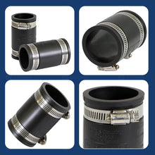 Load image into Gallery viewer, Supply Giant 6I46x2 Flexible Pvc Coupling with Stainless Steel Clamps 1-1/2 inch Black (pack of 2), 1-1/2, 2 Count