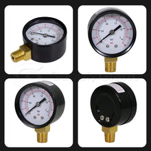 Load image into Gallery viewer, Supply Giant 2 in Dial Utility Dry Pressure Gauge, 0-160 Psi Ideal for Swimming Pool Filter - Spa - Sprinkler - Well Pump - Aquarium - Water Hose, 1/4 in NPT Lower Mount Brass Connection, 0-30 psi