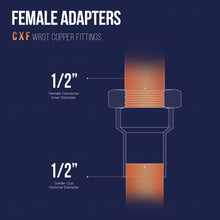 Load image into Gallery viewer, Supply Giant DDGA0012 Female Adapter Fitting with C X F Connections, 1/2, Copper