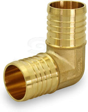 Load image into Gallery viewer, Supply Giant QYMO0100-10 X PEX 90 Degree Elbow Barb Pipe Fitting 1" Brass, 1 Inch