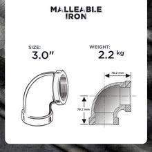 Load image into Gallery viewer, Everflow Supplies 90 Degree Malleable Iron Elbow Fitting for High Pressures with Female Thread Connects and Black Finish