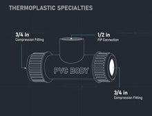 Load image into Gallery viewer, Midline Valve PVC Compression Tee Pipe Fitting with FIP Branch