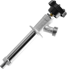 Load image into Gallery viewer, Sillcock Pipe Chrome Plated Brass Body Frost Free 4 inch Long with 1/2 inch PEX Connection and 3/4 inch Hose Bib Lead Free