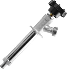 Load image into Gallery viewer, Sillcock Pipe Chrome Plated Brass Body Frost Free 4 inch Long with 1/2 inch PEX Connection and 3/4 inch Hose Bib Lead Free
