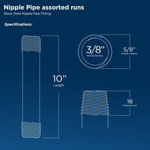 Load image into Gallery viewer, Supply Giant OQCM3810 steel nipple pipe, 3/8" x 10"