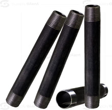 Load image into Gallery viewer, Supply Giant 3/4 Inch Black Pipe Nipple, Three Quarter Inch Malleable Steel Pipes Nipples Fitting Closed, Build DIY Vintage Furniture, 3/4" x 1" (Pack Of 10)
