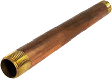 Load image into Gallery viewer, Everflow Supplies NPBR1212 12" Long Brass Nipple Pipe Fitting with 1/2" Nominal Diameter and NPT Ends