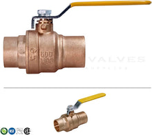 Load image into Gallery viewer, MIDLINE VALVE 822C234 Lead Free Full Port Forged Brass Ball Valve with Solder Cups, 1/2''