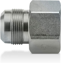 Load image into Gallery viewer, Flextron FTGF-38F38 Gas Connector Adapter Fitting with 3/8" Outer Diameter Flare Thread x 3/8" FIP, Uncoated, for Log & Space Connectors, Excellent Corrosion Resistance, Stainless Steel