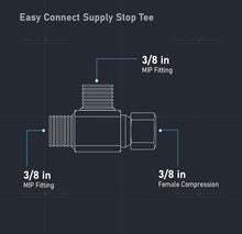 Load image into Gallery viewer, Everflow Supplies Lead Free 3/8-Inch Female Compression x 3/8-Inch x 3/8-Inch Male Compression Easy Connect Tee