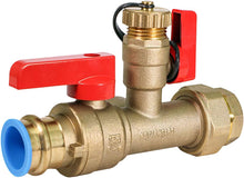 Load image into Gallery viewer, Midline Valve GUHW-JTP3-S-MG Tankless Heater Kit-Set of 2 Heavy Duty Hot and Cold Isolation Valves with Cleanouts