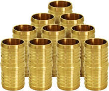 Load image into Gallery viewer, Supply Giant FQDQ0100-10 X PEX Straight Coupling Barb Pipe Fitting 1" (Pack of 10), 1 Inch, Brass (10 Pack)