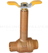 Load image into Gallery viewer, Midline Valve Premium Brass Ball Valve, Long Bonnet with T-Handle