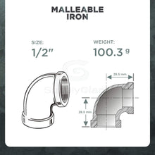 Load image into Gallery viewer, Supply Giant HNOM0012 Galvanized Malleable, 0.5 inch