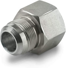 Load image into Gallery viewer, Flextron FTGF-38F38 Gas Connector Adapter Fitting with 3/8" Outer Diameter Flare Thread x 3/8" FIP, Uncoated, for Log & Space Connectors, Excellent Corrosion Resistance, Stainless Steel