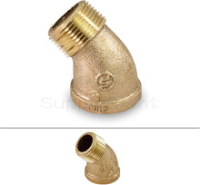 Load image into Gallery viewer, Supply Giant CSTG0112 1-1/2 in. Brass Street Elbow 45 Degrees Lead Free, Male & Female National Pipe Taper Threaded Fittings Construction Higher Corrosion Resistance Economical & Easy to Install, 9