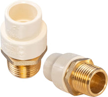 Load image into Gallery viewer, Supply Giant CSDQN034 Male x PVC Adapter Transition Pipe Fitting Durable Over Molded One-Piece Design 1/2 in. Lead Free Brass