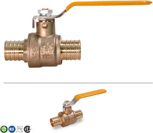 Load image into Gallery viewer, Full Port PEX Ball Valve 1 Inch Forged Brass Lead Free
