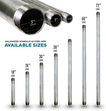 Load image into Gallery viewer, Supply Giant QDHM1560 60&quot; Long Pre-Cut Galvanized Pipe with 1-1/2&quot; Nominal Size Diameter, 1-1/2&quot; x 60&quot;
