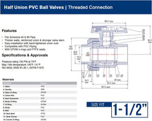 Load image into Gallery viewer, Midline Valve Heavy Duty PVC Single Union Ball Valve Pink Handle