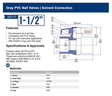 Load image into Gallery viewer, Midline Valve PVC Ball Valve with Pink T-Handle for Potable Water Use
