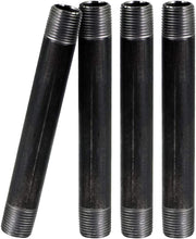Load image into Gallery viewer, Supply Giant 3/4 Inch Black Pipe Nipple, Three Quarter Inch Malleable Steel Pipes Nipples Fitting Closed, Build DIY Vintage Furniture, 3/4" x 1" (Pack Of 10)