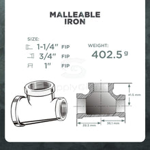 Load image into Gallery viewer, Everflow Supplies Galvanized Malleable Reducing Tee with Female Threaded Fitting