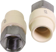 Load image into Gallery viewer, Supply Giant TTDQG034 Female x CPVC Adapter Transition Pipe Fitting; Durable Over Molded One-Piece Design; 1/2 in.; Lead Free Stainless Steel