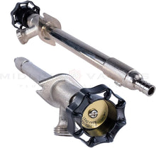 Load image into Gallery viewer, Sillcock Pipe Chrome Plated Brass Body Frost Free 4 inch Long with 1/2 inch PEX Connection and 3/4 inch Hose Bib Lead Free