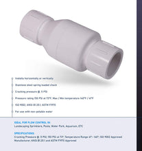 Load image into Gallery viewer, Midline Valve PVC Inline Check Valve for Backflow Prevention