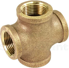 Load image into Gallery viewer, Supply Giant Suply Giant CSDS0012 1/2'' Lead Free Four Way Brass Cross Fitting with Equally Sized Female Threaded Branches for 125 LB Applications, Easy to Install, 8