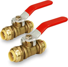 Load image into Gallery viewer, Pushlock UPBV12-2 Full Port fit Ball Valve Water Shut Off Push to Connect PEX,Copper