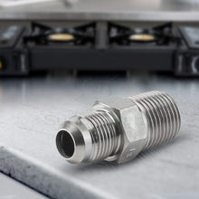 Load image into Gallery viewer, Supply Giant "Flextron FTGF-12M12 1/2"" Outer Diameter Flare Thread to 1/2"" Mip Gas Connector Adapter Fitting", stainless steel (GUHG-34N34)
