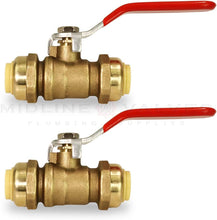 Load image into Gallery viewer, Pushlock UPBV12-2 Full Port fit Ball Valve Water Shut Off Push to Connect PEX,Copper