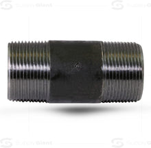 Load image into Gallery viewer, Supply Giant OQCM2040 4" Long Black Steel Nipple Pipe Fitting with 2" Nominal Size Diameter