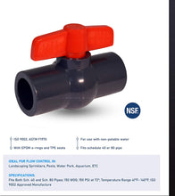Load image into Gallery viewer, Midline Valve PVC Ball Valve with Pink T-Handle for Potable Water Use