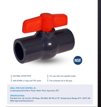 Load image into Gallery viewer, Midline Valve PVC Ball Valve with Pink T-Handle for Potable Water Use