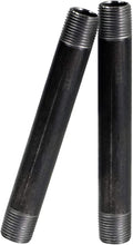 Load image into Gallery viewer, SUPPLY GIANT OQCM1212-2 NPBL1212-2 Steel Nipple Pipe, 1/2" x 12", Black