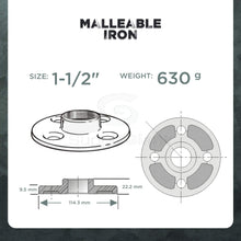 Load image into Gallery viewer, Everflow Supplies Galvanized Malleable Iron Floor Flange with Four Holes