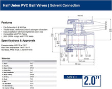 Load image into Gallery viewer, Midline Valve Heavy Duty PVC Single Union Ball Valve Pink Handle