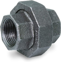 Load image into Gallery viewer, Everflow Supplies Black Malleable Iron Straight Union for 150 lb Applications with Female Threaded Connects