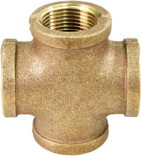 Load image into Gallery viewer, Supply Giant Suply Giant CSDS0012 1/2'' Lead Free Four Way Brass Cross Fitting with Equally Sized Female Threaded Branches for 125 LB Applications, Easy to Install, 8