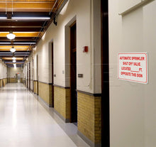 Load image into Gallery viewer, Supply Giant TJHO#7 Fire Safety Sign Automatic Sprinkler Shut Off Valve Located __ Ft Opposite This Sign, Heavy Duty Aluminum, 10 in. x 12 in